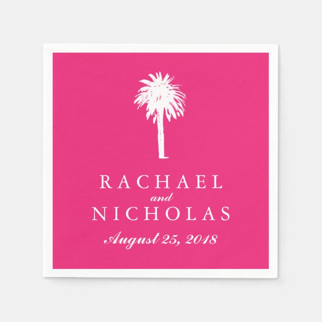 Palm Tree Tropics | Wedding Paper Napkins (Front)