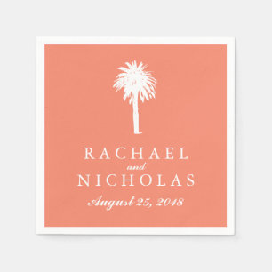 Palm Tree Tropics   Wedding Paper Napkins
