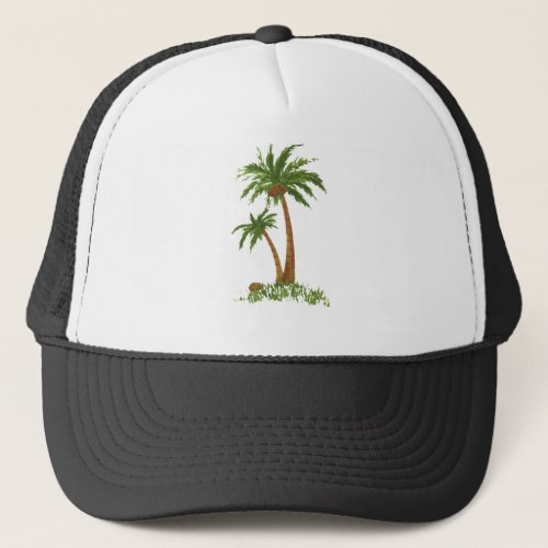 PALM TREE TRUCKER HAT