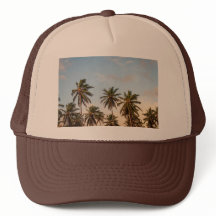 Palm tree trucker hat