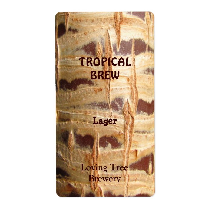 Palm Tree Trunk ~ Beer Bottle Label