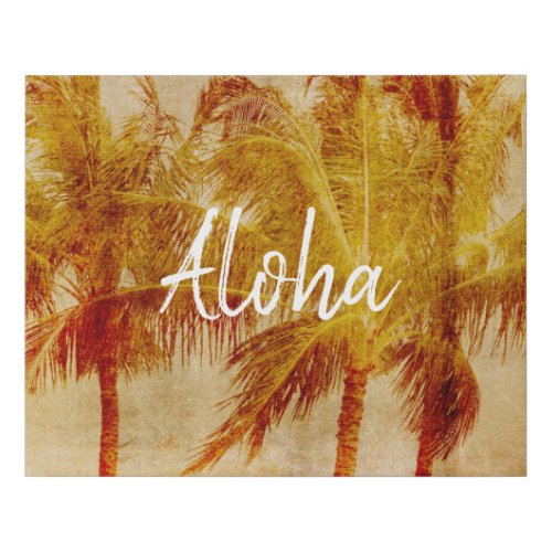 Palm Tree Vintage            Faux Canvas Print