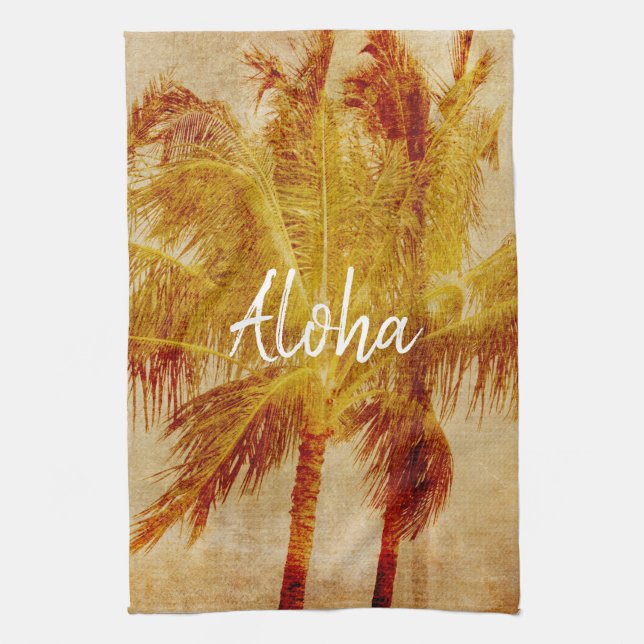 Palm Tree Vintage            Kitchen Towel (Vertical)