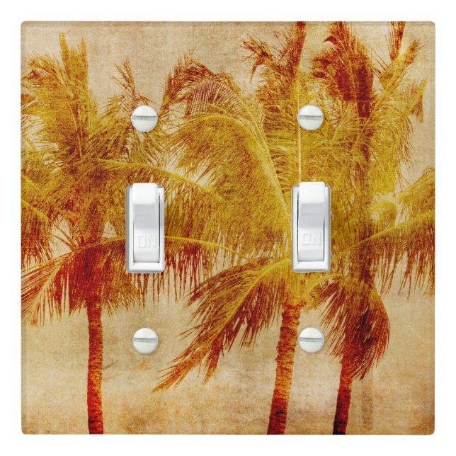 Palm Tree Vintage       Light Switch Cover (In Situ)