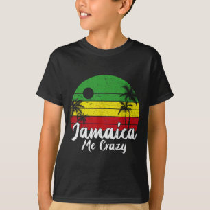 Palm Tree Vintage Retro Sunset Jamaica Crazy T-Shirt