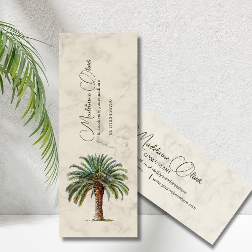 Palm Tree Vintage Tropical Elegant Mini Business Card