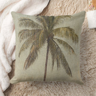 Palm Tree Vintage Tropical Home Decor Throw Pillow
