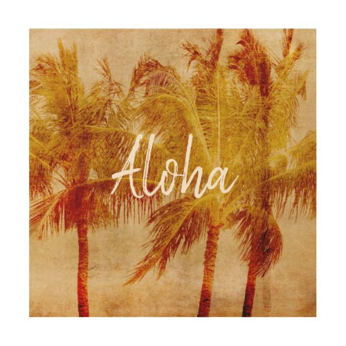 Palm Tree Vintage             Wood Wall Art