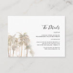 Palm Tree Watercolor Coastal Wedding Details Enclosure Card