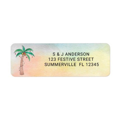 Palm Tree Watercolor return address Label
