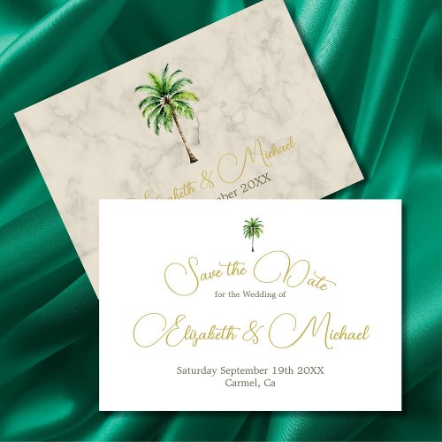 Palm Tree Watercolor Simple Wedding Save the Date