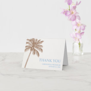 Palm Tree Wedding 2 Color Letterpress Thank You Card