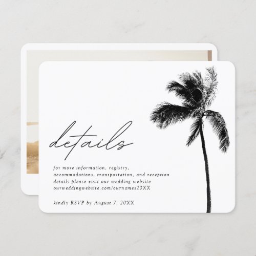 Palm Tree Wedding Details Enclosure Card