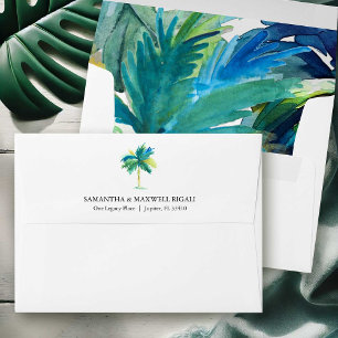 Palm Tree Wedding Envelopes Bold Tropical Interior