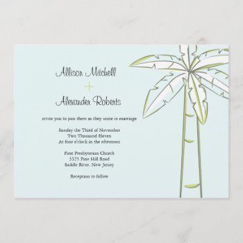 Palm Tree Wedding Invitation by celebrateitweddings at Zazzle