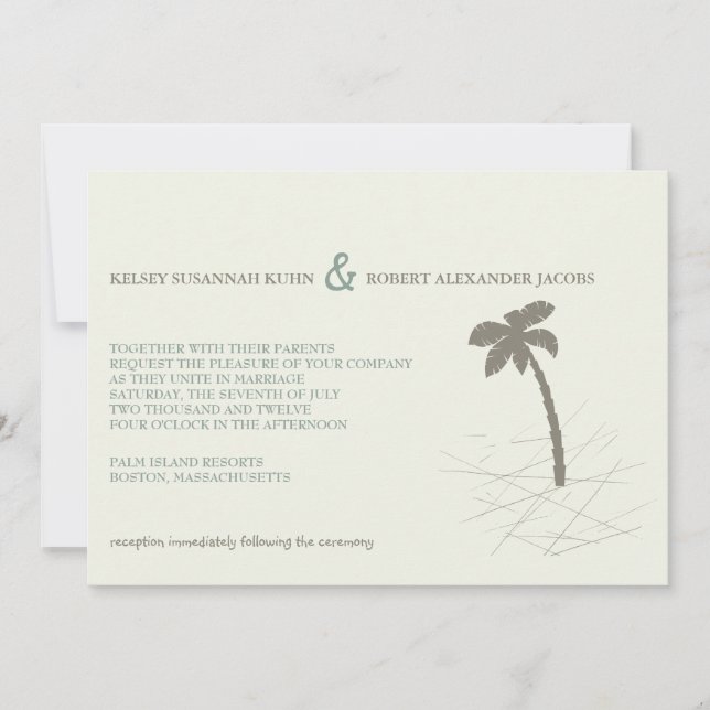 Palm tree -wedding invitation (Front)