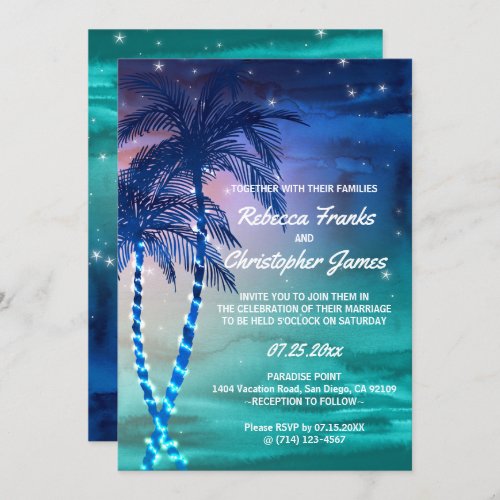 Palm Tree Wedding Invitations  Tropical Templates
