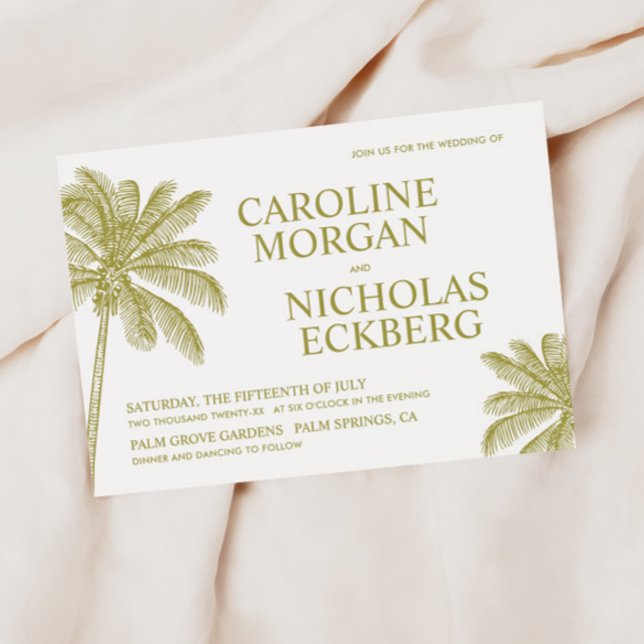 Palm Tree Wedding Letterpress Invitation (Creator Uploaded)