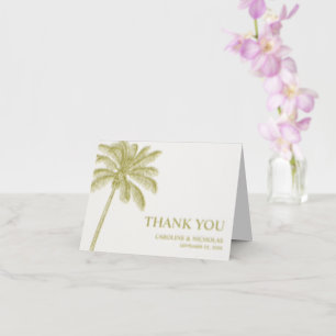 Palm Tree Wedding Letterpress Thank You Card