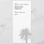 Palm tree wedding program template<br><div class="desc">Palm tree wedding program template for beach wedding. Includes intro,  ceremony,  wedding party and acknowledgements. Part of complete wedding stationery set.</div>