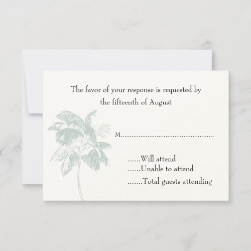 Palm Tree Wedding Response Card
