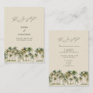 Palm Tree Wedding RSVP Tropical Destination coast Enclosure Card