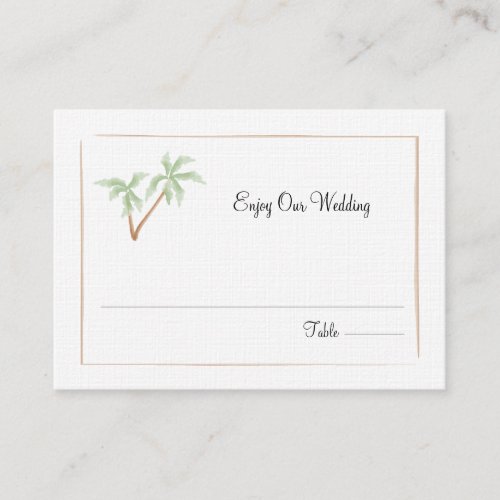 Palm Tree Wedding Seating / Escort Card Business Cards