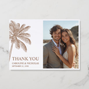 Palm Tree Wedding Thank You Letterpress Photo Cards