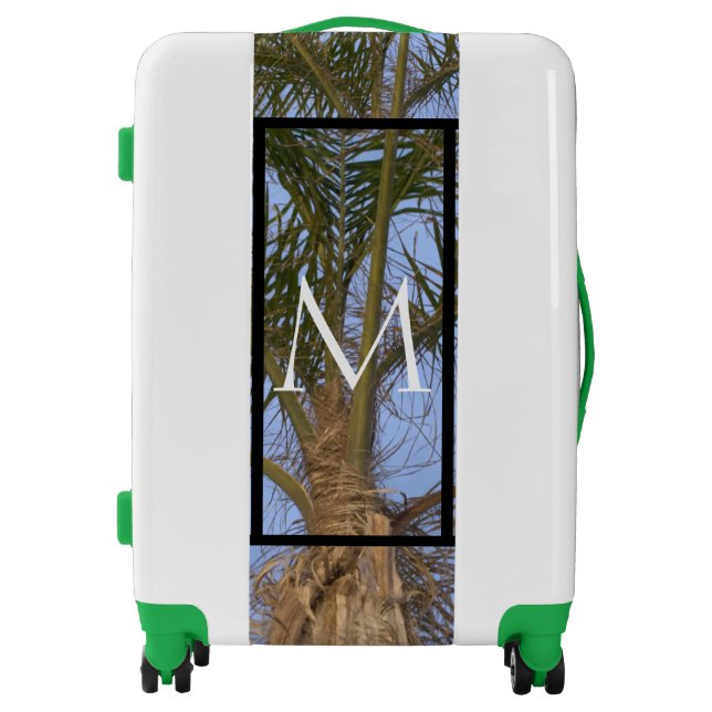 Palm Tree White Monogram  Luggage (Front)