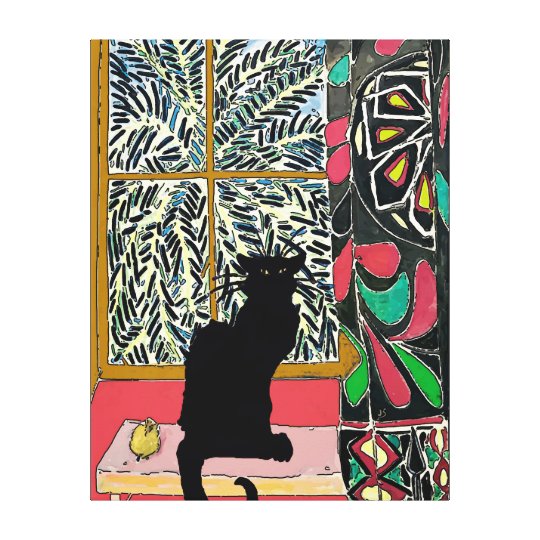 Palm Tree Window With Black Cat Canvas Print Zazzle palm-tree-window-with-black-cat-canvas-print-zazzle