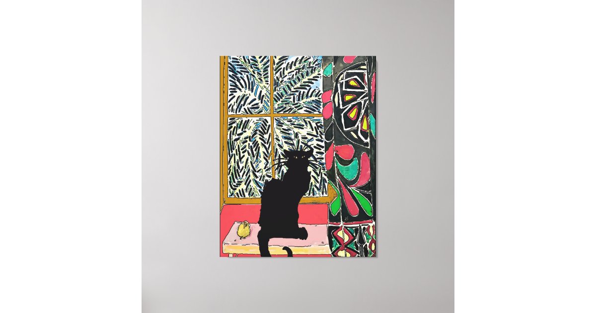 Palm Tree Window With Black Cat Canvas Print Zazzle palm-tree-window-with-black-cat-canvas-print-zazzle