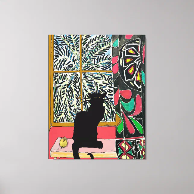 Palm Tree Window With Black Cat Canvas Print Zazzle palm-tree-window-with-black-cat-canvas-print-zazzle