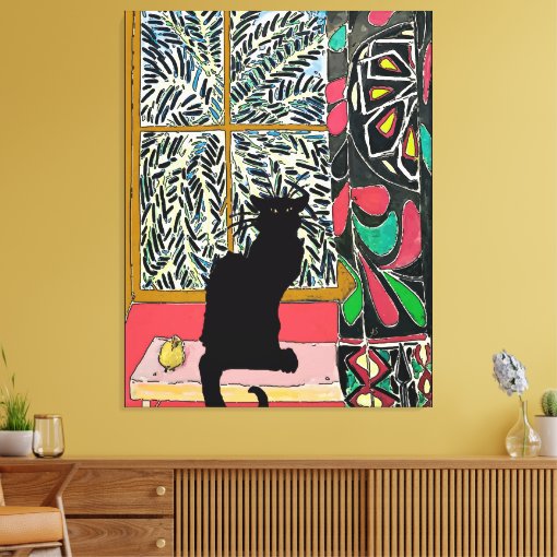 Palm Tree Window With Black Cat Canvas Print Zazzle palm-tree-window-with-black-cat-canvas-print-zazzle