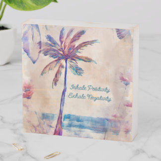 Palm tree wood box sign