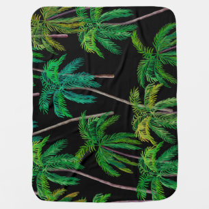 Palm Trees: Acrylic Summer Pattern. Baby Blanket