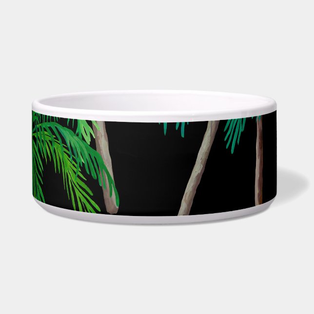 Palm Trees: Acrylic Summer Pattern. Bowl (Front)