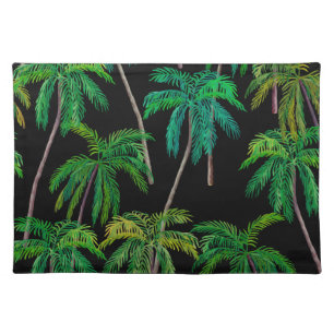 Palm Trees: Acrylic Summer Pattern. Cloth Placemat