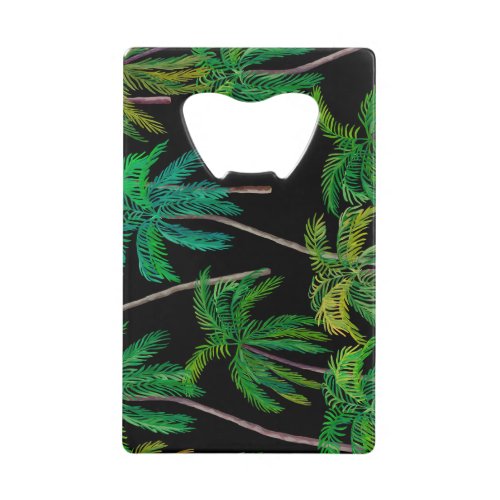 Palm Trees Acrylic Summer Pattern Credit Card Bottle Opener