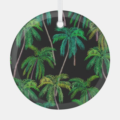 Palm Trees Acrylic Summer Pattern Glass Ornament