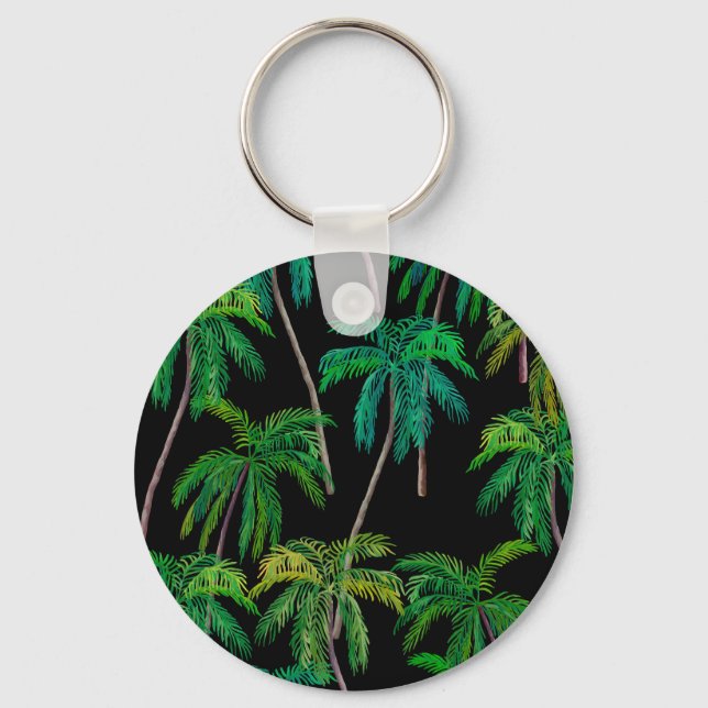 Palm Trees: Acrylic Summer Pattern. Keychain (Front)