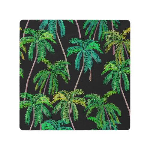 Palm Trees Acrylic Summer Pattern Metal Print