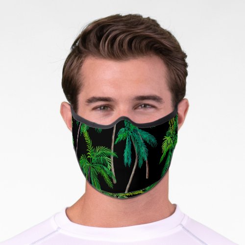 Palm Trees Acrylic Summer Pattern Premium Face Mask
