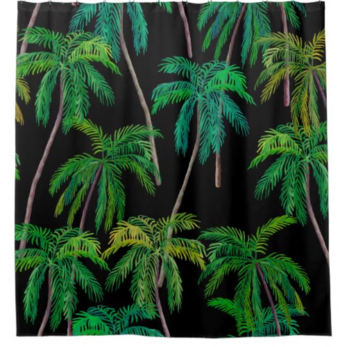 Palm Trees Acrylic Summer Pattern Shower Curtain