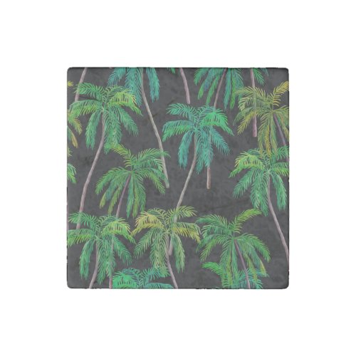 Palm Trees Acrylic Summer Pattern Stone Magnet
