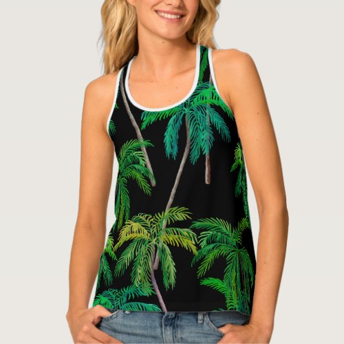 Palm Trees Acrylic Summer Pattern Tank Top