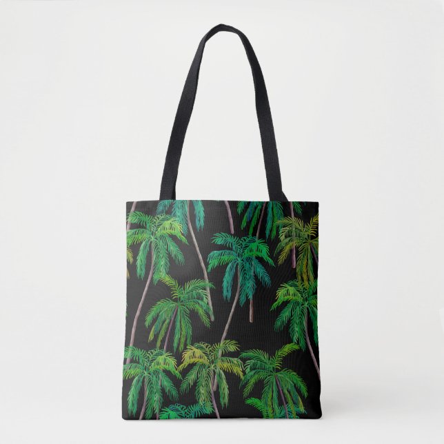 Palm Trees: Acrylic Summer Pattern. Tote Bag (Front)