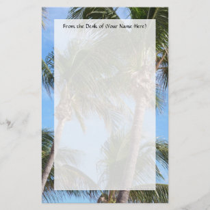 Palm Trees Against Blue Sky Stationery