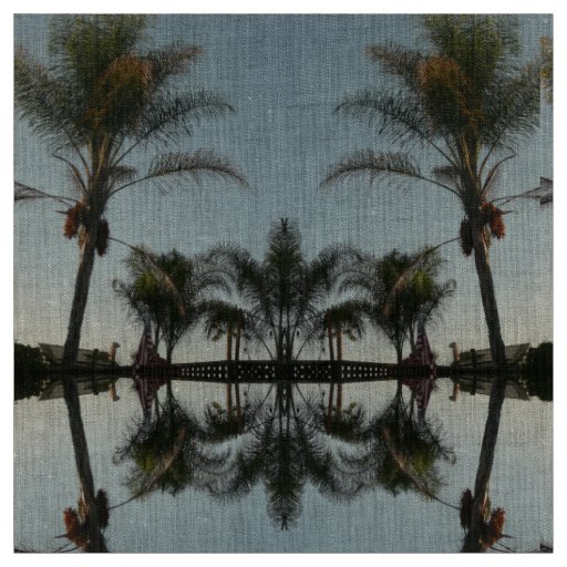 palm trees against sky fabric