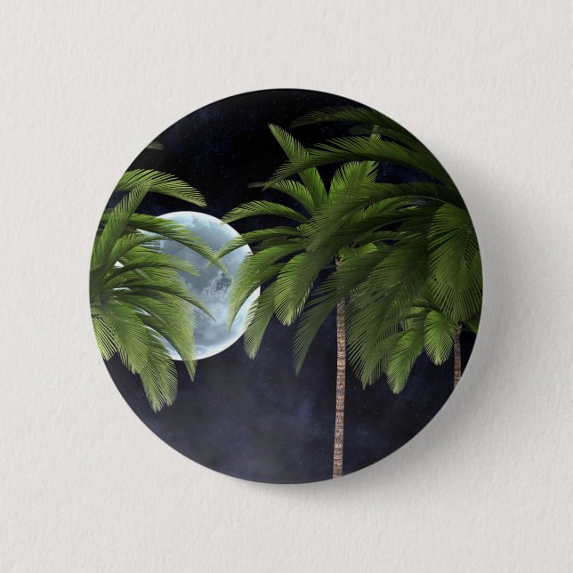 Palm Trees Against the Moon Button (Front)