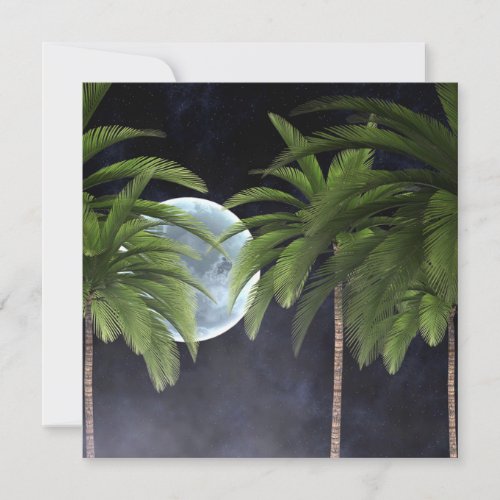 Palm Trees Against the Moon Card